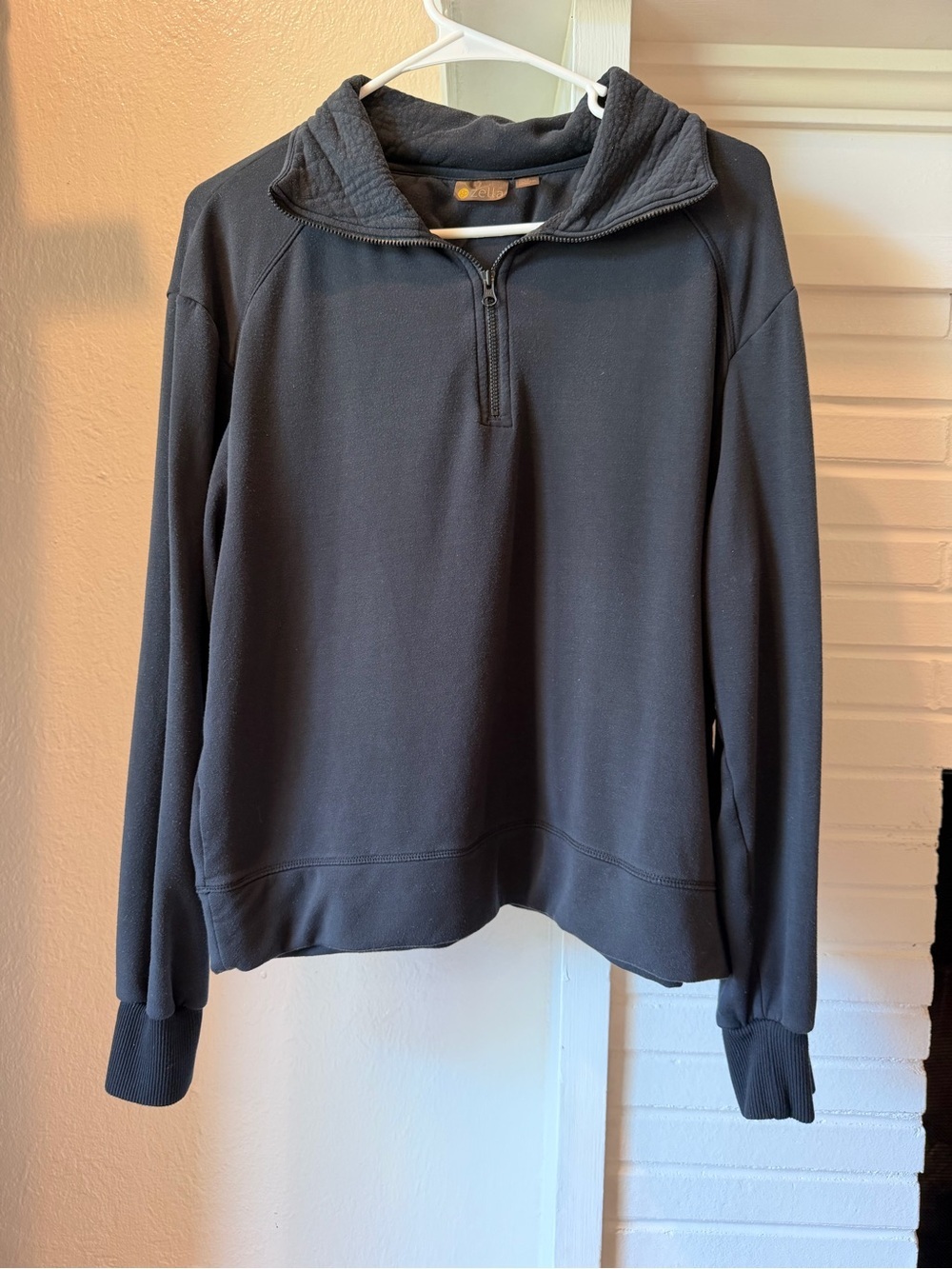 Zella Black Quarter-Zip Turtleneck Pullover Size Small